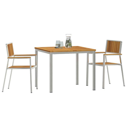 Set da pranzo per esterni 3 pcs Legno di Acacia Massello