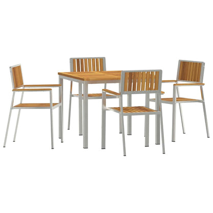 Set da pranzo per esterni 5 pcs Legno di Acacia Massello