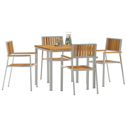 Set da pranzo per esterni 5 pcs Legno di Acacia Massello