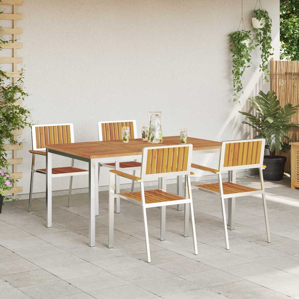 Set da pranzo per esterni 5 pcs Legno di Acacia Massello