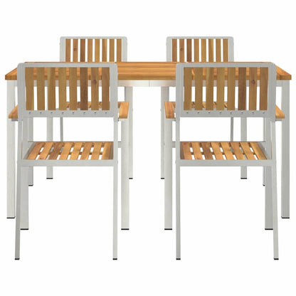 Set da pranzo per esterni 5 pcs Legno di Acacia Massello