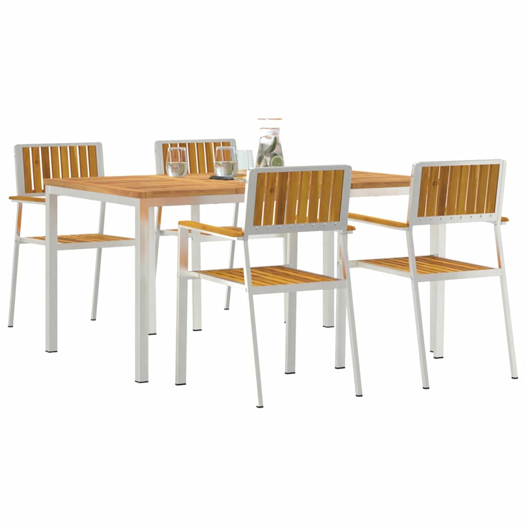 Set da pranzo per esterni 5 pcs Legno di Acacia Massello