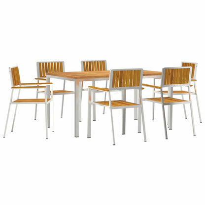 Set da pranzo per esterni 7 pcs Legno di Acacia Massello