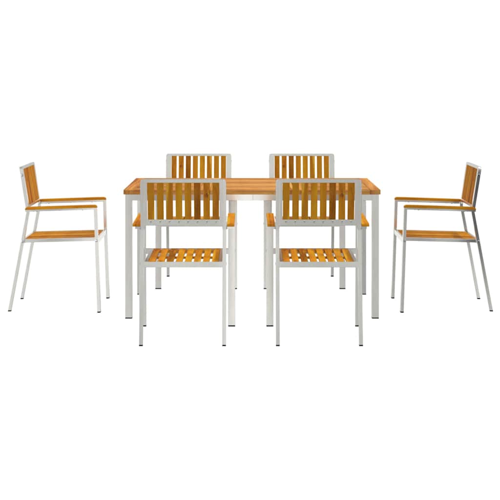 Set da pranzo per esterni 7 pcs Legno di Acacia Massello
