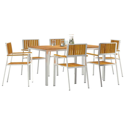 Set da pranzo per esterni 7 pcs Legno di Acacia Massello