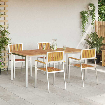 Set da pranzo per esterni 5 pcs Legno di Acacia Massello