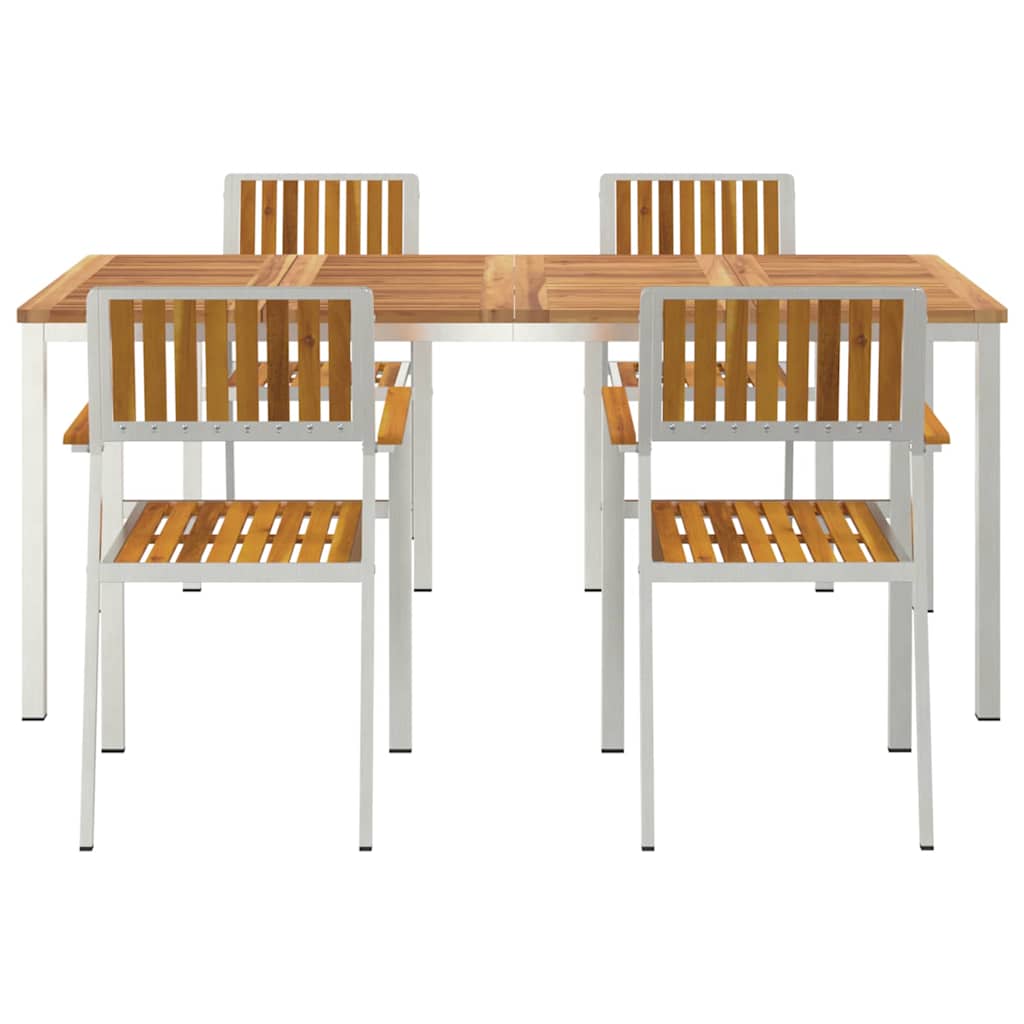Set da pranzo per esterni 5 pcs Legno di Acacia Massello