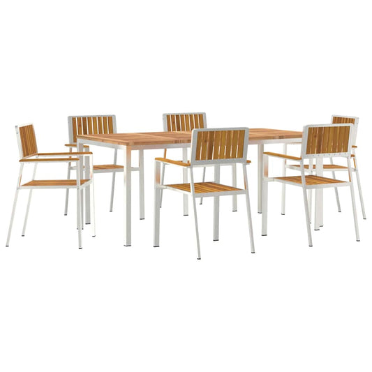 Set da pranzo per esterni 7 pcs Legno di Acacia Massello