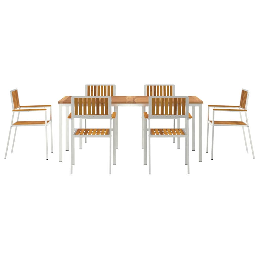 Set da pranzo per esterni 7 pcs Legno di Acacia Massello