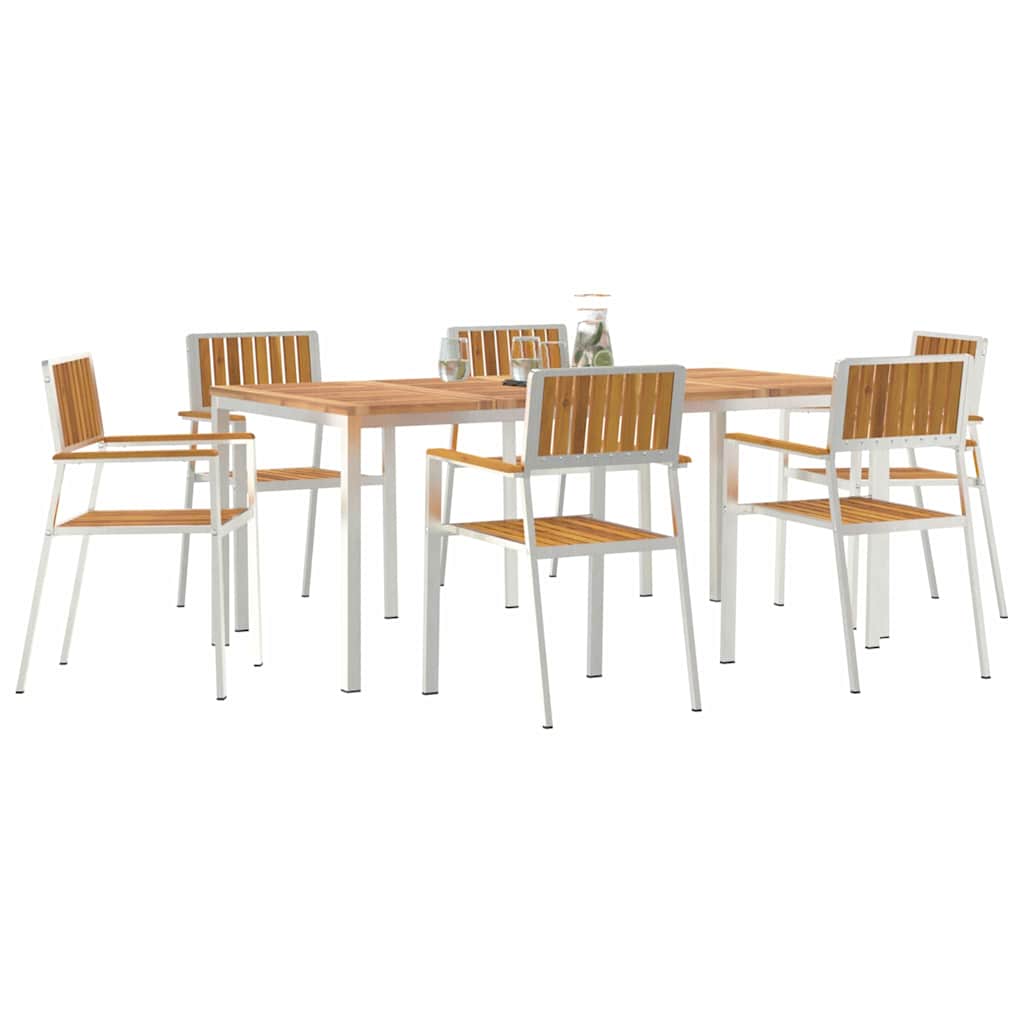 Set da pranzo per esterni 7 pcs Legno di Acacia Massello