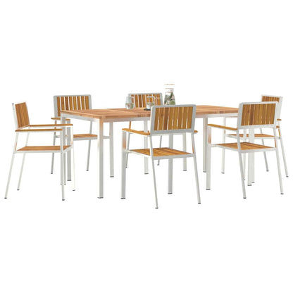 Set da pranzo per esterni 7 pcs Legno di Acacia Massello