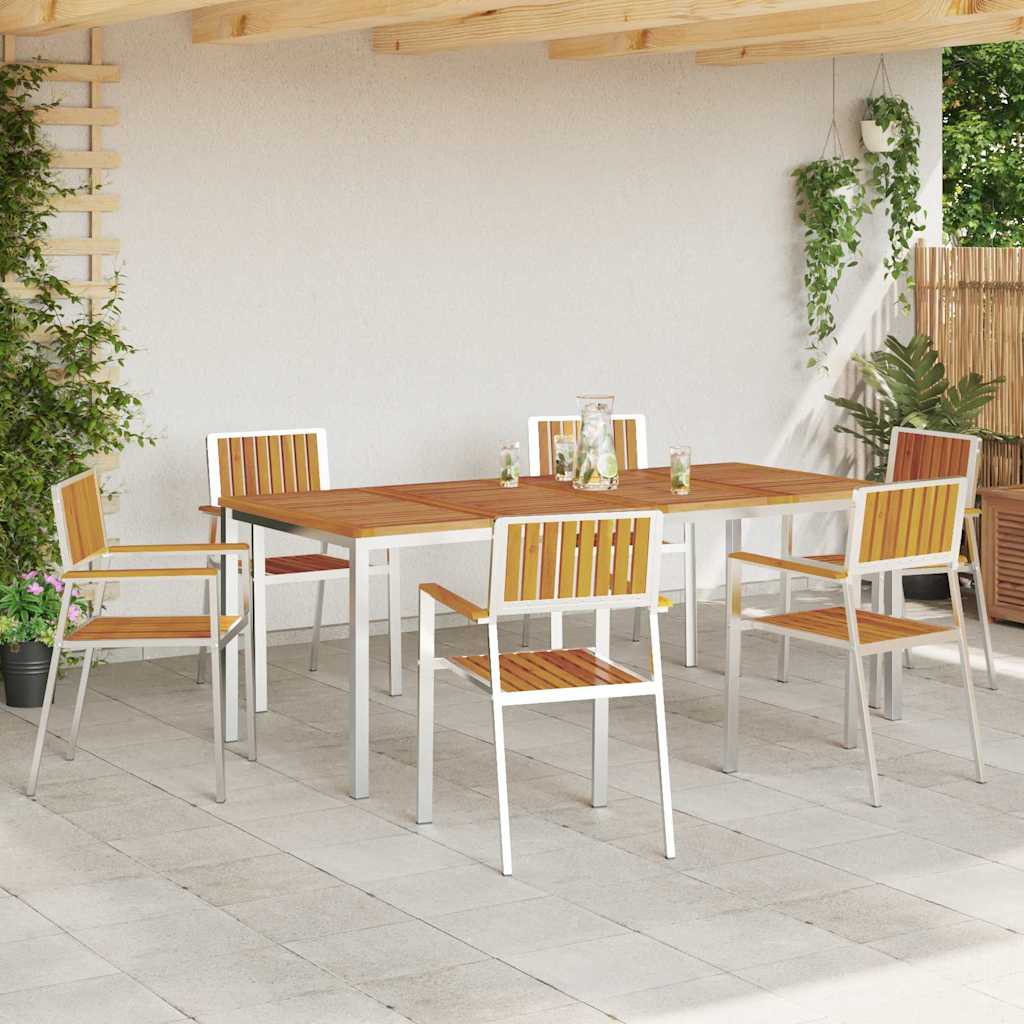 Set da pranzo per esterni 7 pcs Legno di Acacia Massello