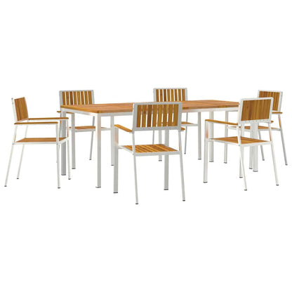 Set da pranzo per esterni 7 pcs Legno di Acacia Massello