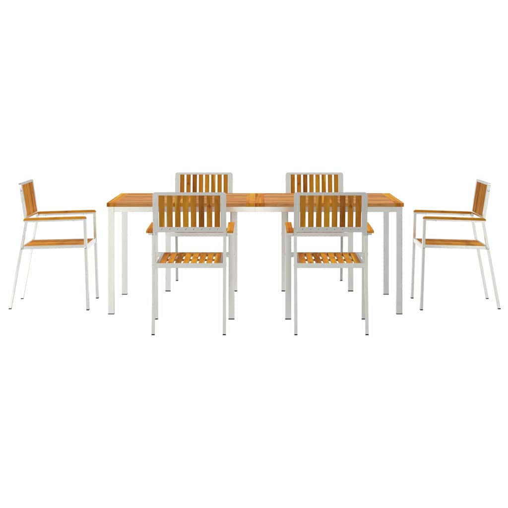 Set da pranzo per esterni 7 pcs Legno di Acacia Massello