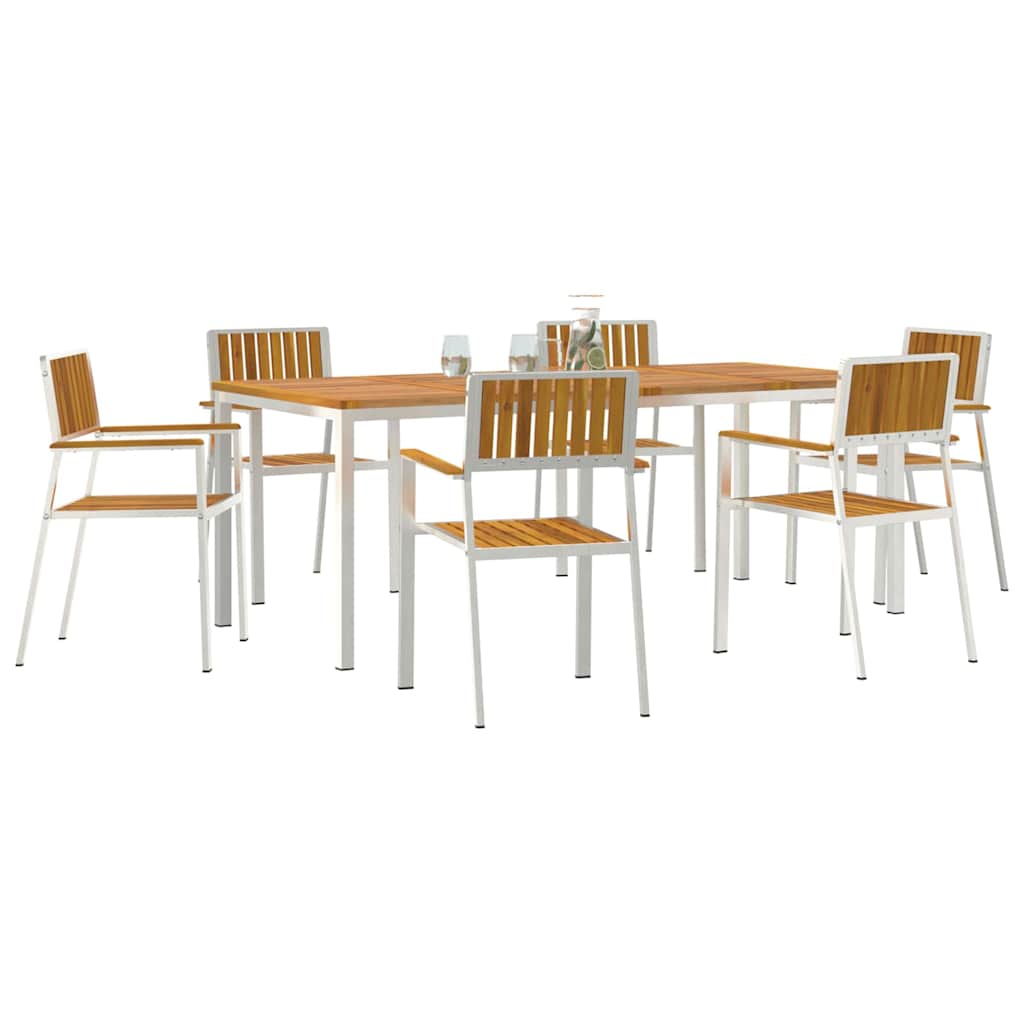 Set da pranzo per esterni 7 pcs Legno di Acacia Massello