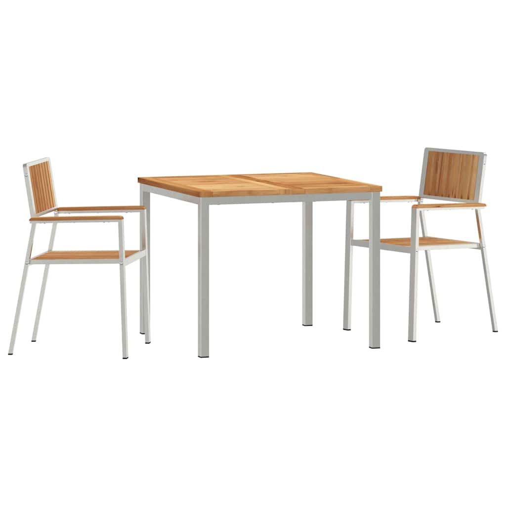 Set da pranzo per esterni 3 pcs Marrone Legno di teak solido