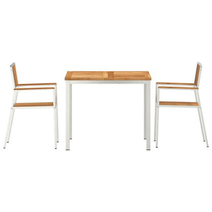 Set da pranzo per esterni 3 pcs Marrone Legno di teak solido