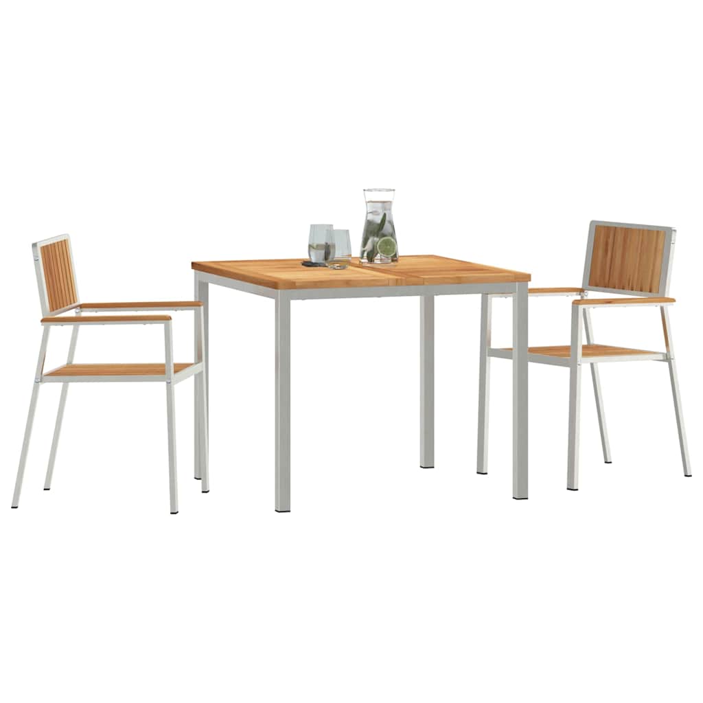 Set da pranzo per esterni 3 pcs Marrone Legno di teak solido
