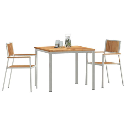 Set da pranzo per esterni 3 pcs Marrone Legno di teak solido