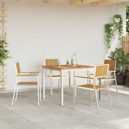 Set da pranzo per esterni 5 pcs Marrone Legno di teak solido