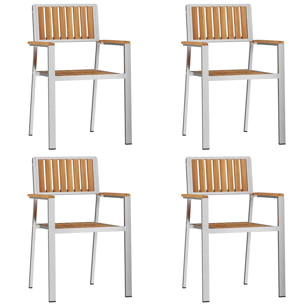 Set da pranzo per esterni 5 pcs Marrone Legno di teak solido