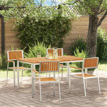 Set da pranzo per esterni 5 pcs Marrone Legno di teak solido