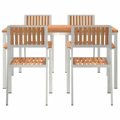 Set da pranzo per esterni 5 pcs Marrone Legno di teak solido