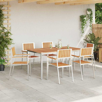 Set da pranzo per esterni 7 pcs Marrone Legno di teak solido