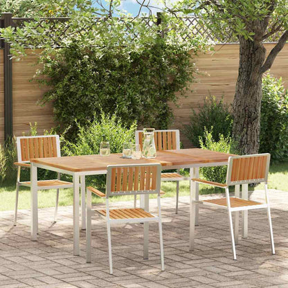 Set da pranzo per esterni 5 pcs Marrone Legno di teak solido