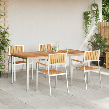 Set da pranzo per esterni 5 pcs Marrone Legno di teak solido