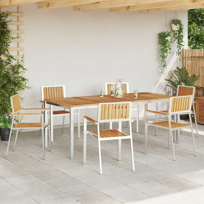 Set da pranzo per esterni 7 pcs Marrone Legno di teak solido