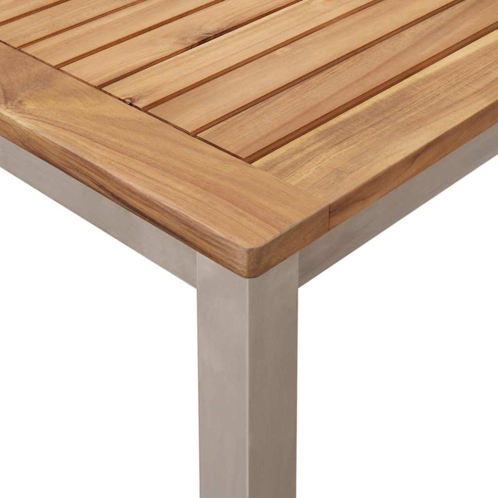 Set da pranzo per esterni 9 pcs Marrone Legno di teak solido