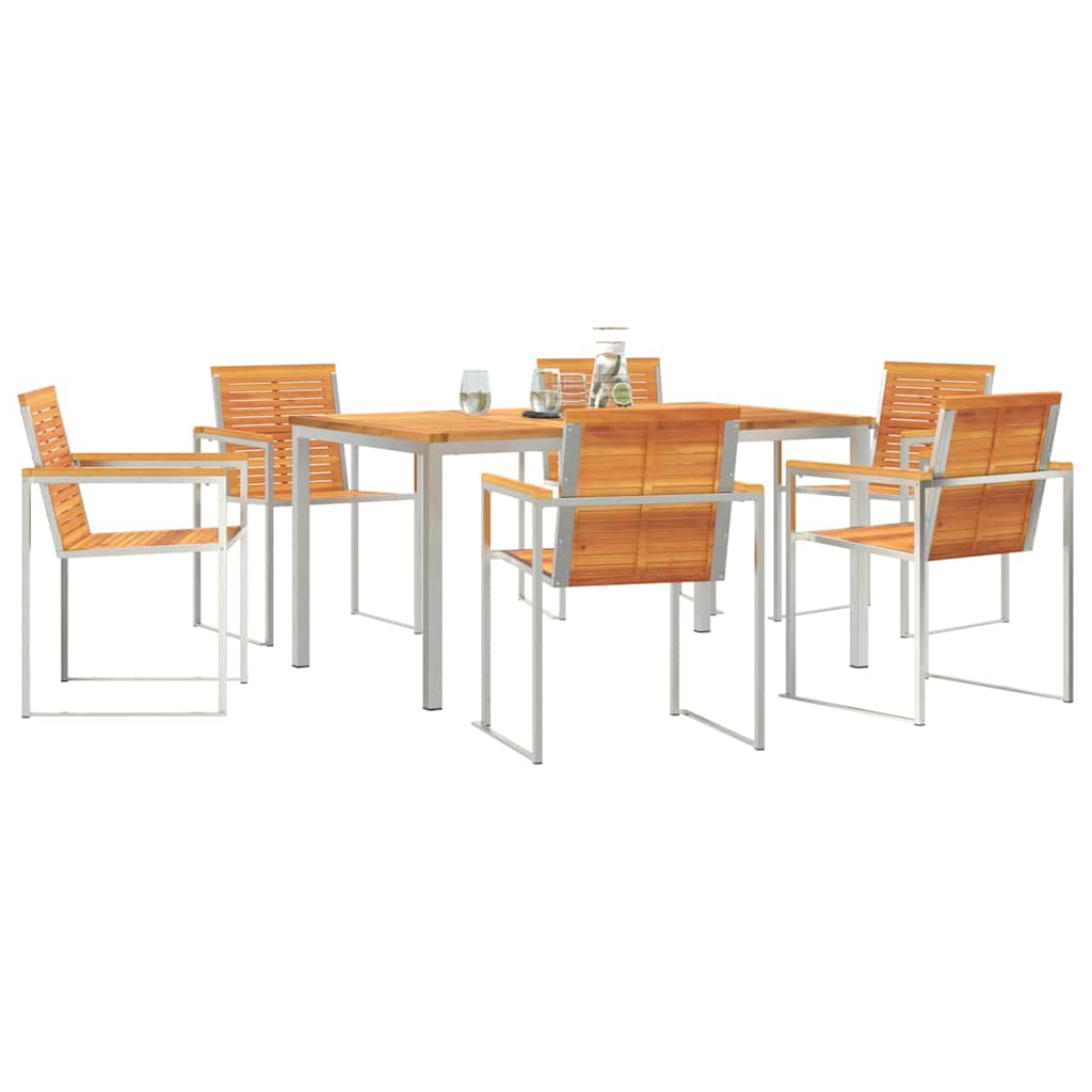 Setdapranzodagiardino 7 pcs Acacia solida - homemem39