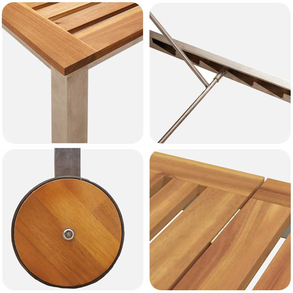 Lettino 2-persona 3 pcs Marrone Legno di Acacia Massello