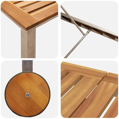 Lettino 2-persona 3 pcs Marrone Legno di Acacia Massello