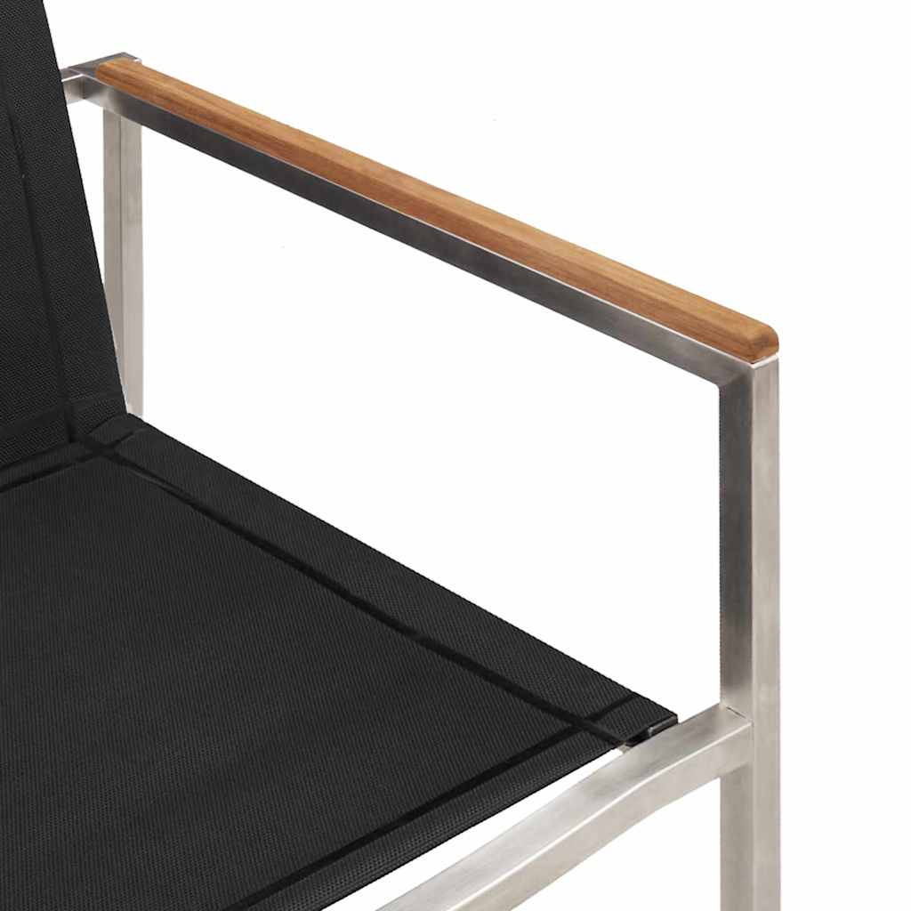 Set da Pranzo per Giardino 3 pcs Marrone e Nero