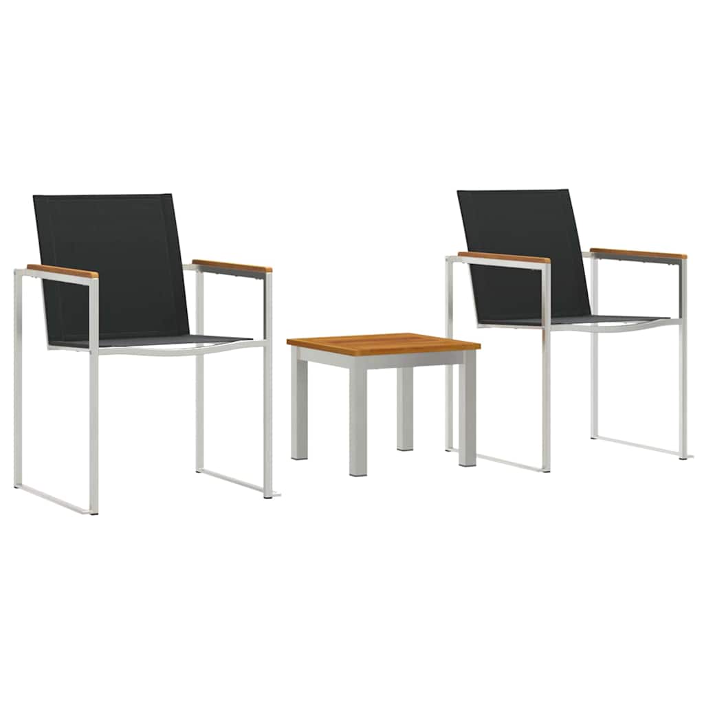 Set da Pranzo per Giardino 3 pcs Legno di Acacia Massello | homemem39