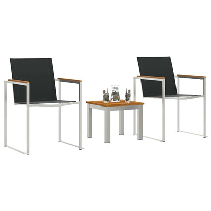 Set da Pranzo per Giardino 3 pcs Marrone e Nero