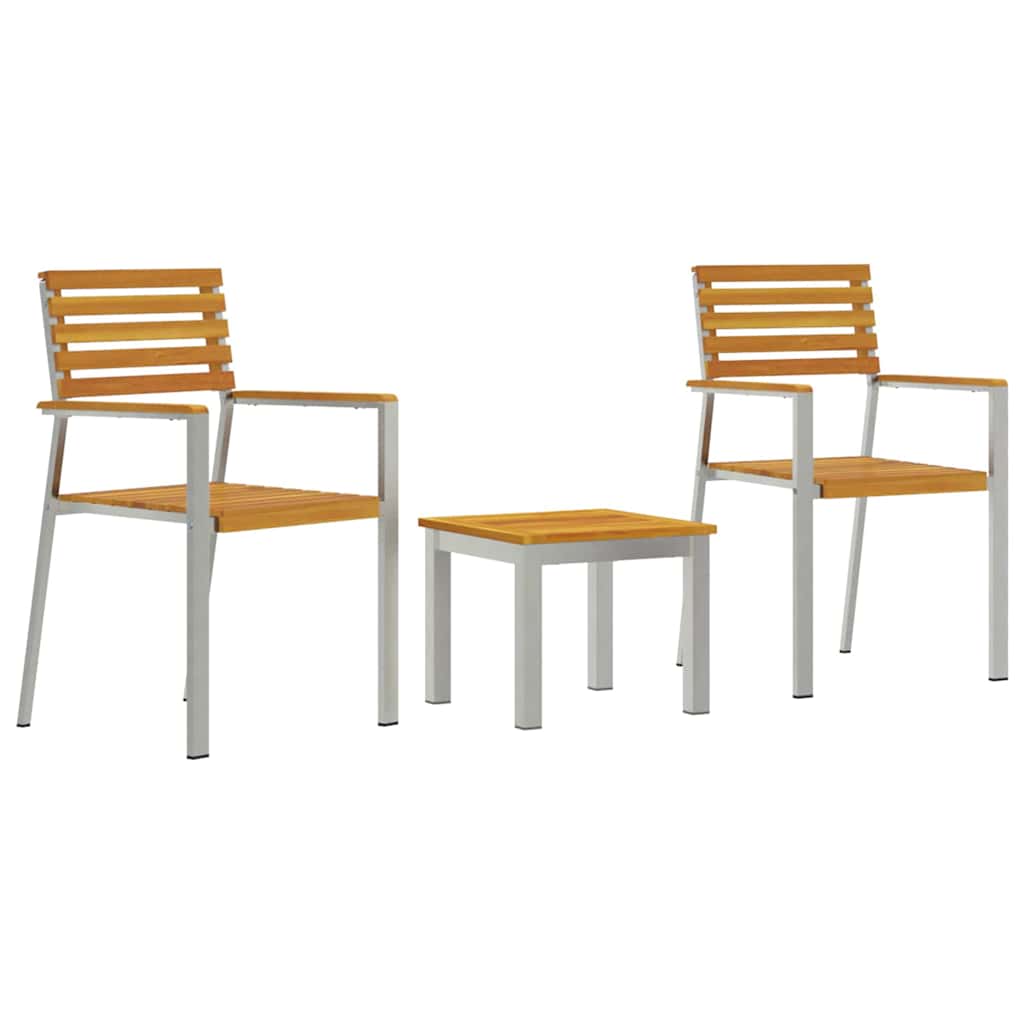 Set da Pranzo per Giardino 3 pcs Marrone