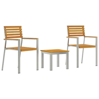 Set da Pranzo per Giardino 3 pcs Marrone