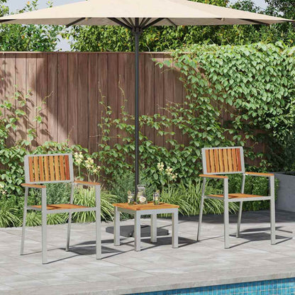 Setdapranzodagiardino con cuscino 3 pcs Marrone Acacia massello - homemem39