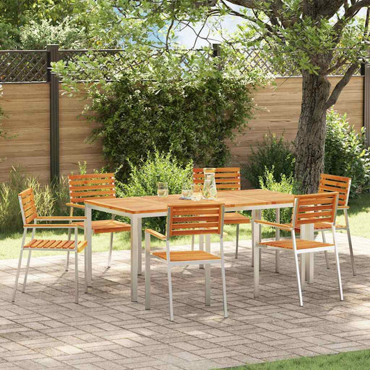 Sedia da Giardino 6 pcs Olio Naturale Legno di Acacia Massello