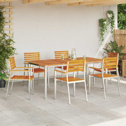 Sedia da Giardino 6 pcs Olio Naturale Legno di Acacia Massello