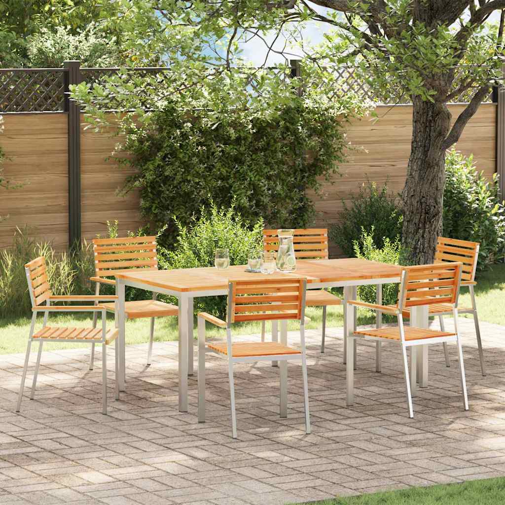 Sedia da Giardino 6 pcs Olio Naturale Legno di teak solido