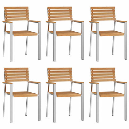 Sedia da Giardino 6 pcs Olio Naturale Legno di teak solido
