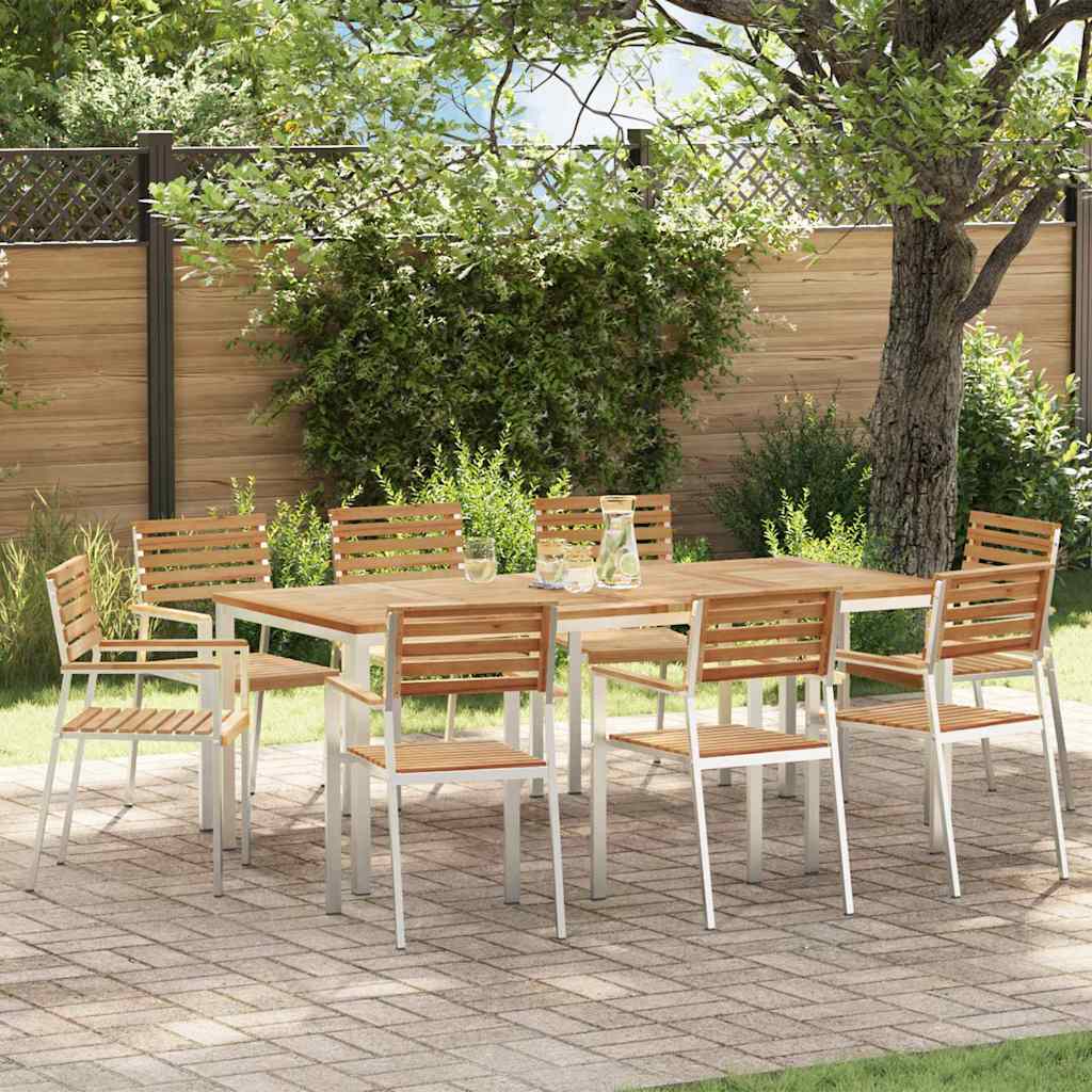 Sedia da Giardino 8 pcs Olio Naturale Legno di teak solido