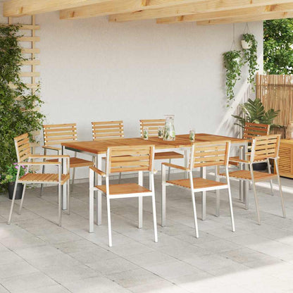 Sedia da Giardino 8 pcs Olio Naturale Legno di teak solido