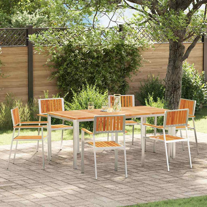 Sedia da Giardino 6 pcs Marrone Legno di Acacia Massello