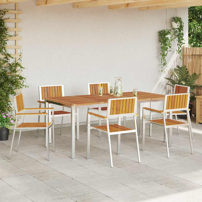 Sedia da Giardino 6 pcs Marrone Legno di Acacia Massello
