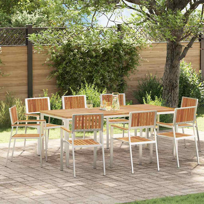 Sedia da Giardino 8 pcs Marrone Legno di Acacia Massello